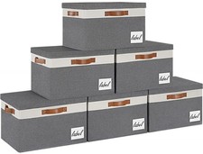 GhvyenntteS Extra Large Storage Bins with Lids 6 Pack, Foldable Fabric Storag...