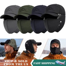 Winter Ear Flap Trapper Hat Thermal Aviator Full Face Mask Windproof Ski Cap