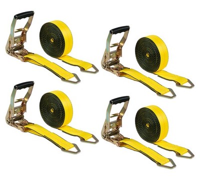 4PK 2''x30' Ratchet Straps w/Delta Ring 3333 lbs WLL Car Tie Down Strap for Truck