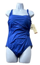 Gottex Classics Swimsuit Women  s 12 Blue One Piece Swimwear Beach