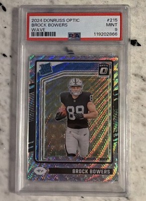 2024 Panini Donruss Optic - Rated Rookie Brock Bowers #215 Wave Prizm /300 (RC)