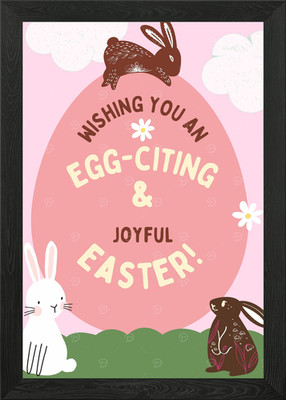 Osterhase Wortspiel gerahmtes Wandbild Poster Leinwanddruck Bild