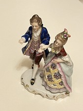 Vintage Dresden Sitzendorf courting couple, Porcelain Figurines, finger damage