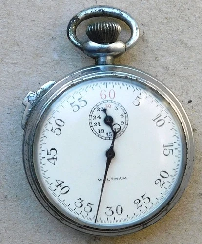 NO RESERVE WW2 Waltham Military Stopwatch Pocket Watch Vintage