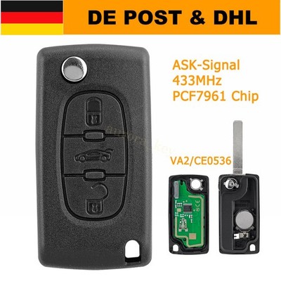 433MHz Funk Schlüssel Fernbedienung Für Citroen C2 C3 C4 433MHz C5 PCF7961 Chip