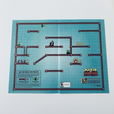Mario Vs Donkey Kong Nintendo DS Game Promo Poster 2010 Rare Print Ad