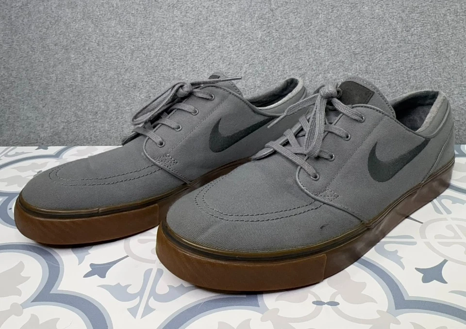 Nike SB Zoom Stefan Janoski Zapatos de Skateboarding Para Hombre Talla 13 Gris Lona Swoosh Foto 2 de 4