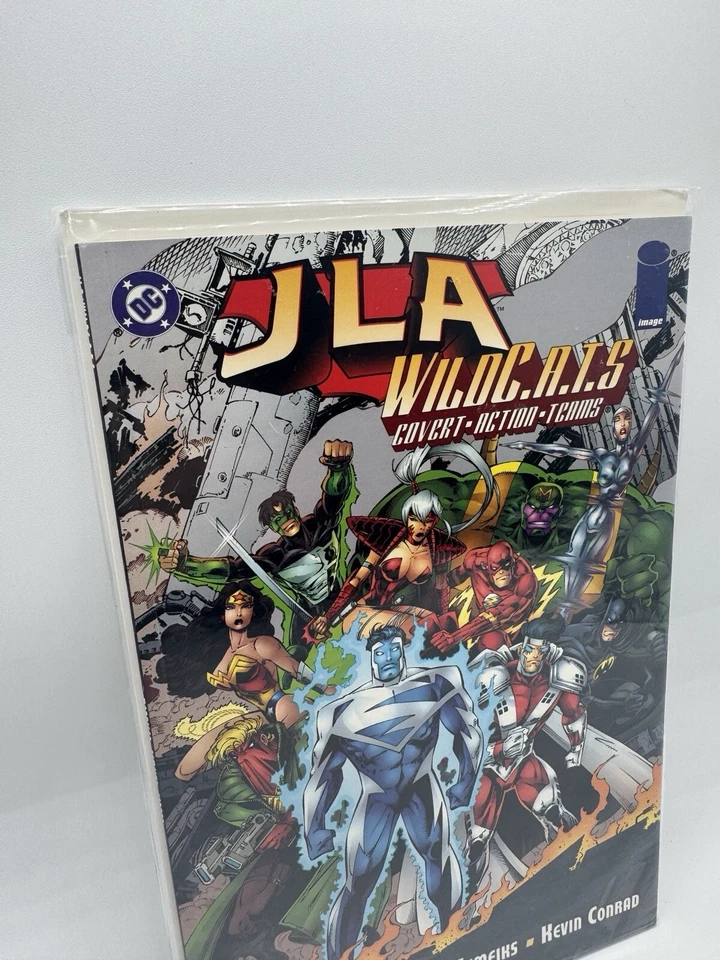 Cómics de imagen de Grant Morrison novela gráfica de DC Comics de JLA Wildcats casi nueva Foto 2 de 3