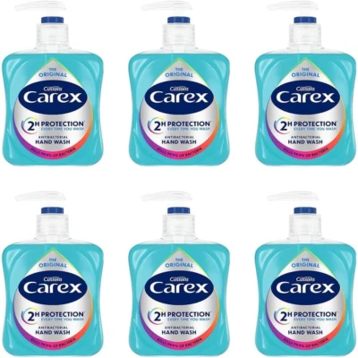 PZ CUSSONS UK LTD Carex Original Antibacterial Hand Wash Clean & Protect Hands Bulk Buy 6 X 250ml