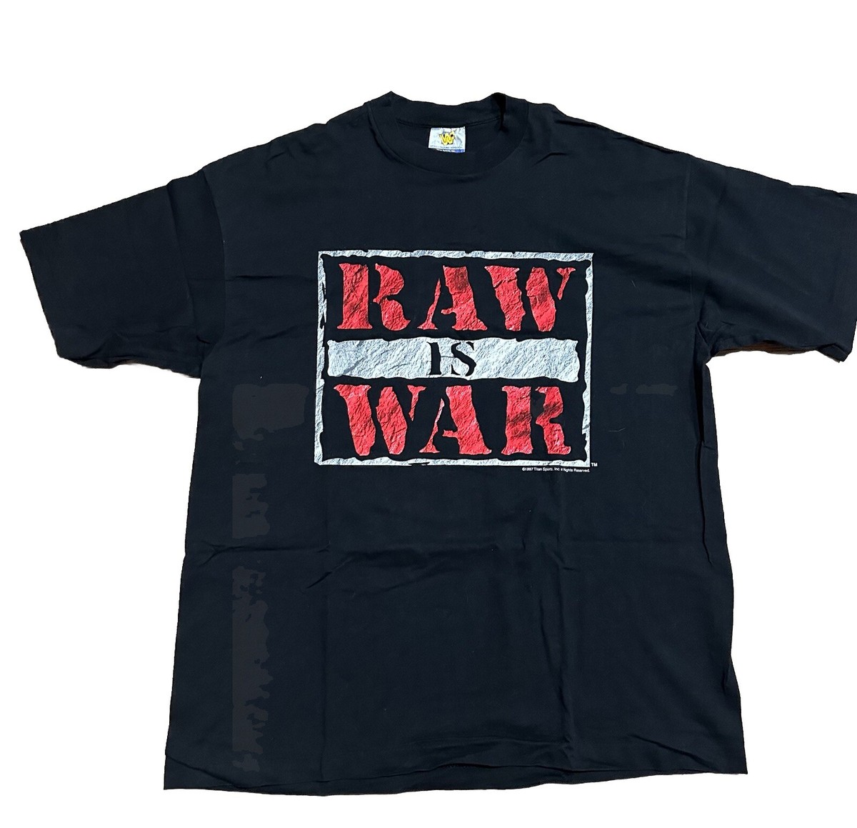 Vintage WWF Raw Is War T-Shirt War Zone WWE Monday Night Raw