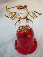 Glass Bell Angel Ornament 3.5 inch tall Vinta...