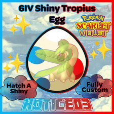 Tropius ✨ SHINY 6IV EGG ✨ Pokemon Scarlet & Violet ✨ TEAL MASK DLC ✨