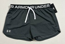 New Under Armour Size Large Girls Play Up Shorts Gray Youth 1363372