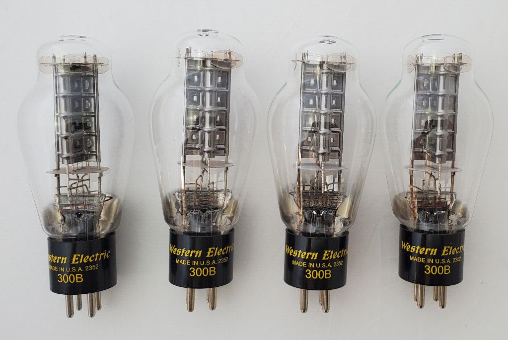 U.S. Manufactured Western Electric 300B triodes B-stock - Set of 4