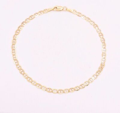 Solid Mariner Anchor Gucci Link Chain Bracelet Real 10K Yellow Gold ALL SIZES