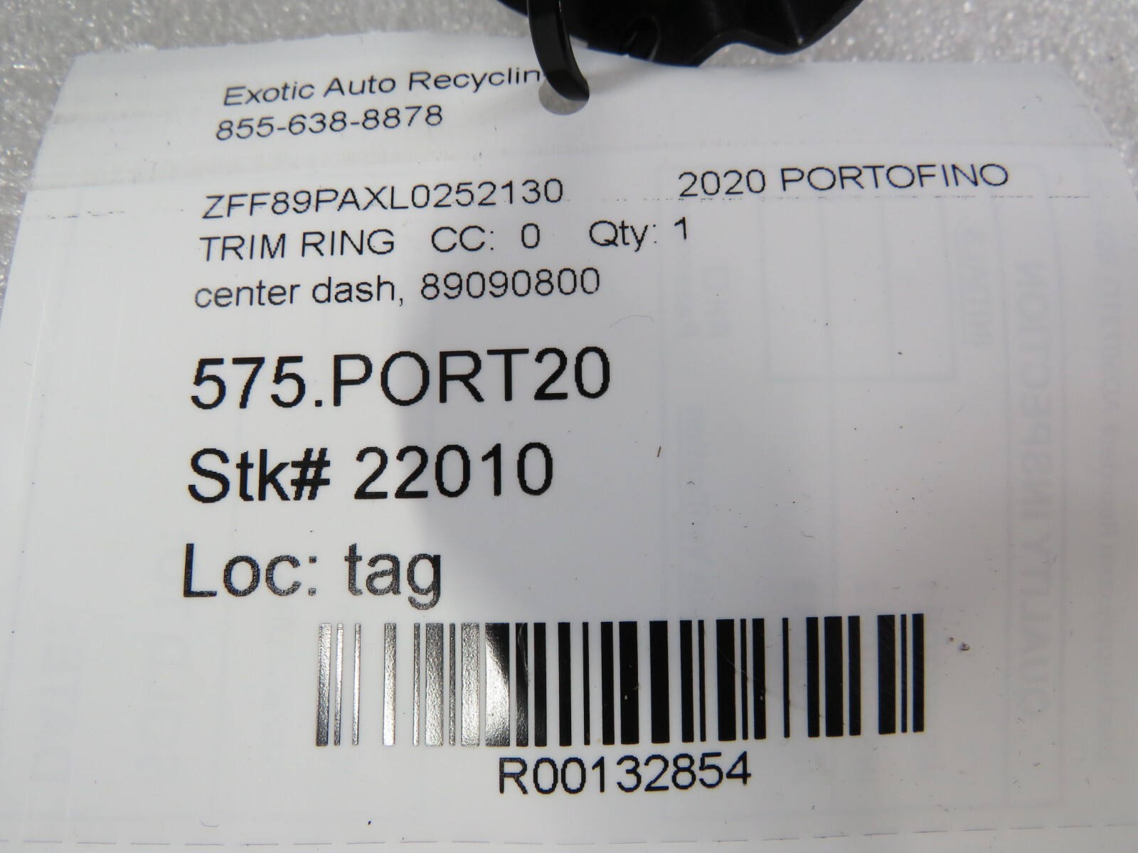 Ferrari Portofino, Center Dash Trim, Used, P/N 89090800