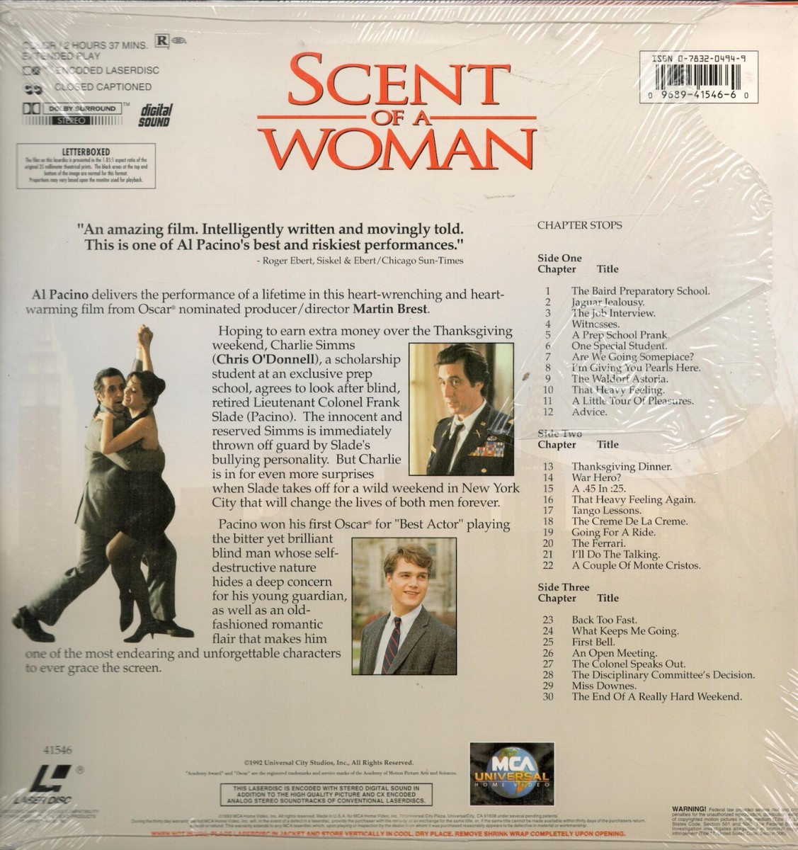 LASERDISC Movie Sent of a Woman 夢の香り PILF1745 UNIVERSAL /00600 Scent of a Woman (Laserdisc, 1993) for sale online | eBay