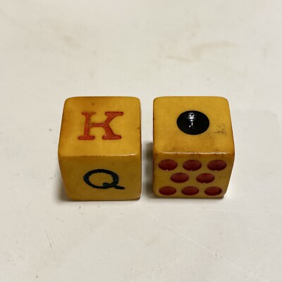 Two Vintage 6 Sided Poker Dice