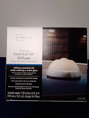 Mainstays Floating Essential Oil Diffuser Emitting a Warm LED Glow