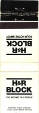 H & R Block The Income Tax People Vintage Matchbook Cover