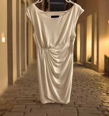 NWT Connected Apparel Dressbarn Dress Sleeveless Size 8 White Career Date Night