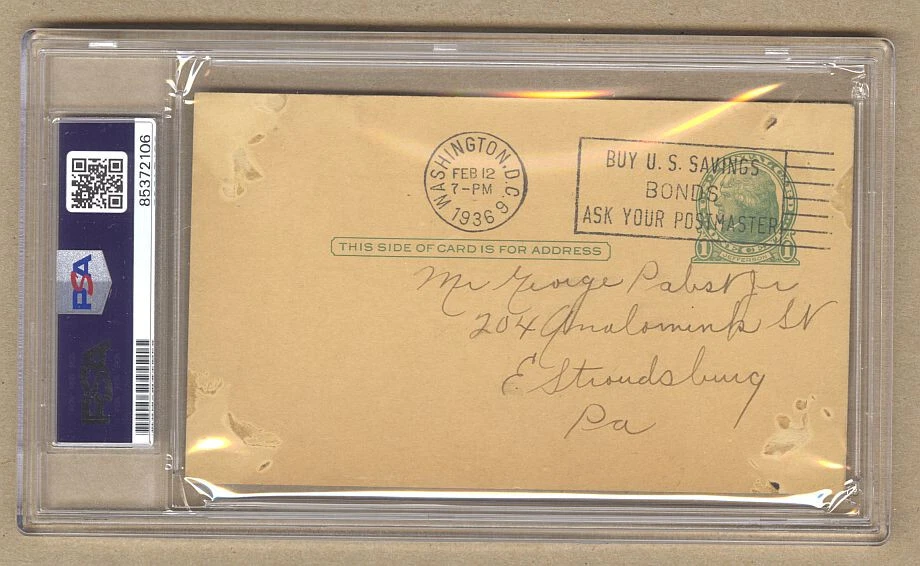 Alphonse Tuffy Leemans signed AUTO GPC postmarked 1936 FB HOF NY Giants PSA/DNA - Image 2 of 2