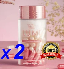 2 X Beauty Vault LUMI 24H Glutathione 60 Caps Day and Night DHL Express Shipping
