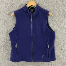 Ibex Full Zip Wool Vest Women's Large Purple Made USA 100% Outdoor Hiking Jacket