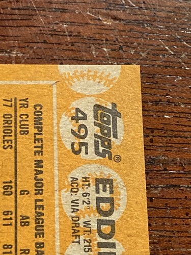 1988 Topps Eddie Murray #495 INVESTMENT LEVEL CARD - Picture 8 of 10