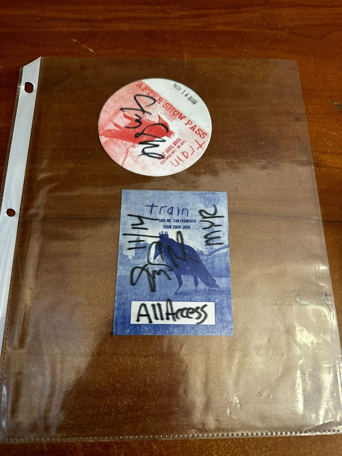 Train Rock Group After show and all Access pass signed