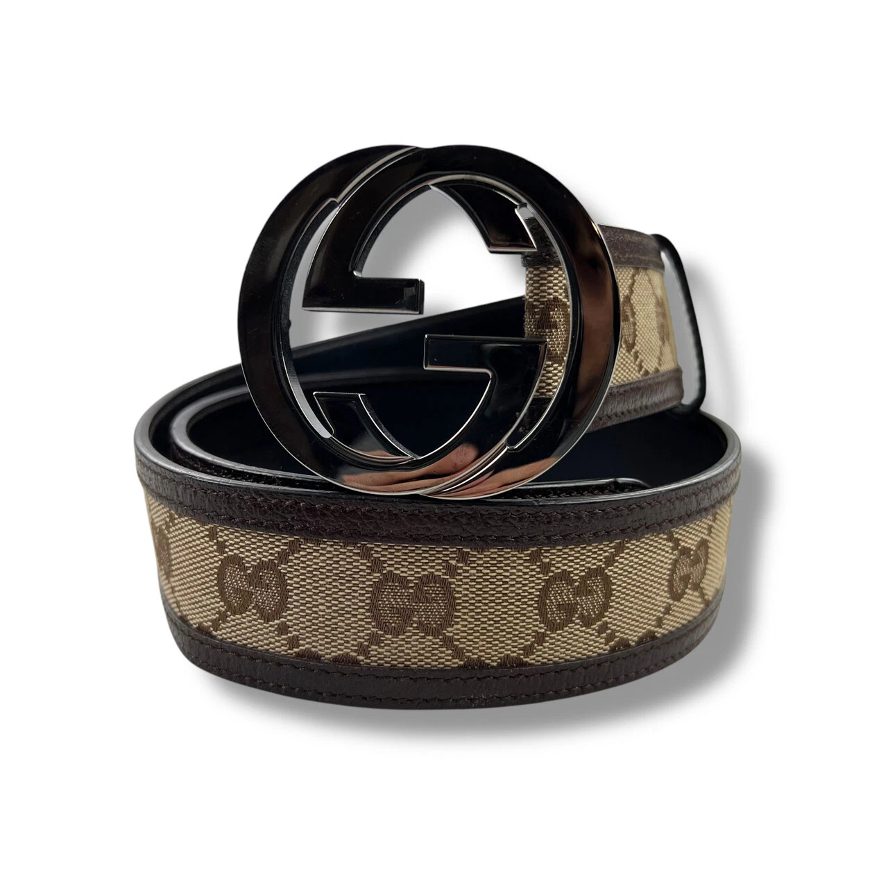 Ceinture en cuir marron monogramme Gucci GG