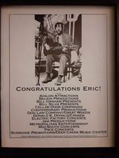 Eric Clapton North American Concerts Rare Original Promo Poster Ad Framed!