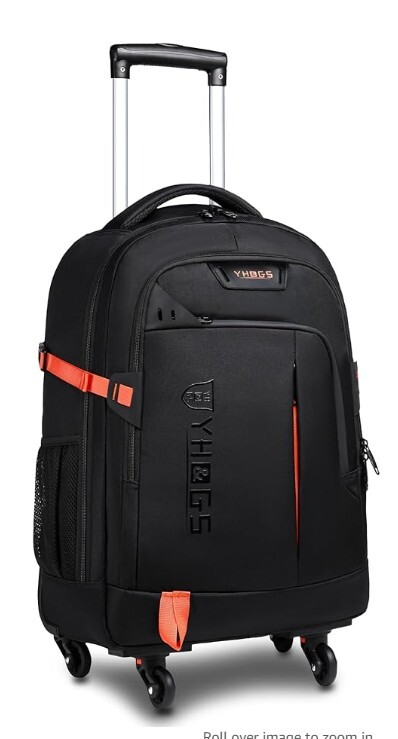 RUCYEN Rolling Backpack, Rolling Wheeled Backpack for Men Women, 22 inch Backpac