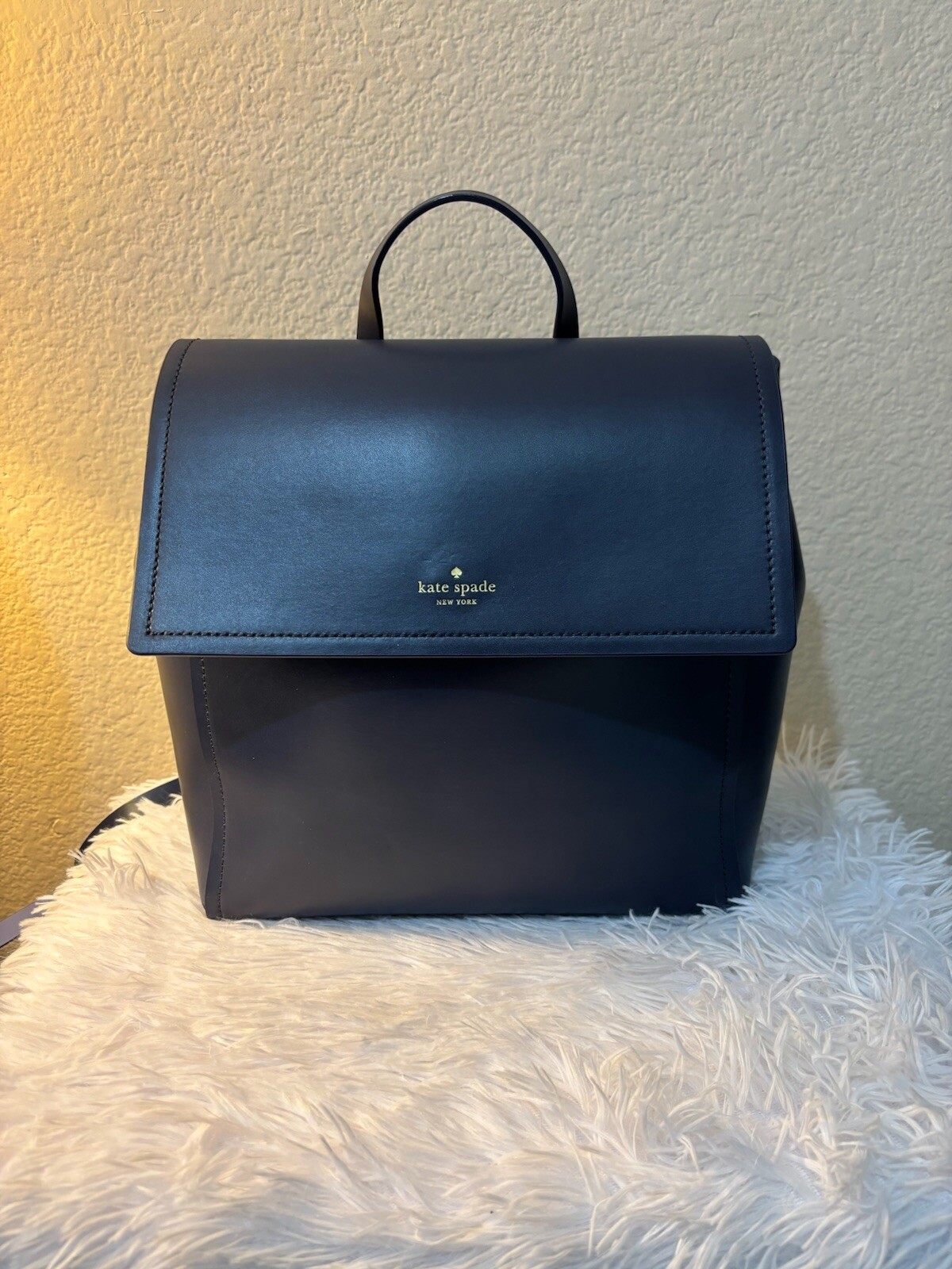 Kate Spade Navy Blue Genuine Leather Backpack for Women  
