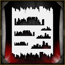 Skylines 1 Airbrush Stencil Template Airsick