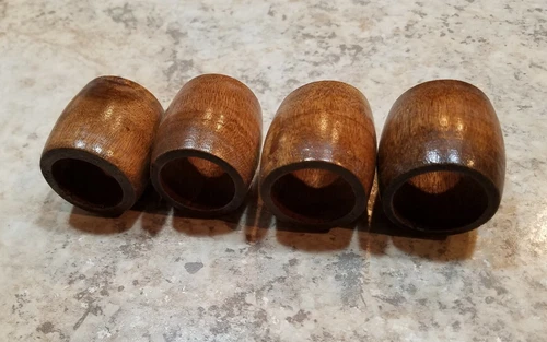 1.5" Wooden Napkin Ring Holders Handcrafted In Naturals Wood - Set of 4 Rings
