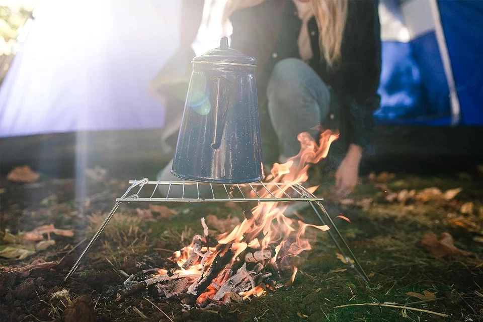 Parrilla de campamento portátil de acero cromado Stansport Foto 4 de 4
