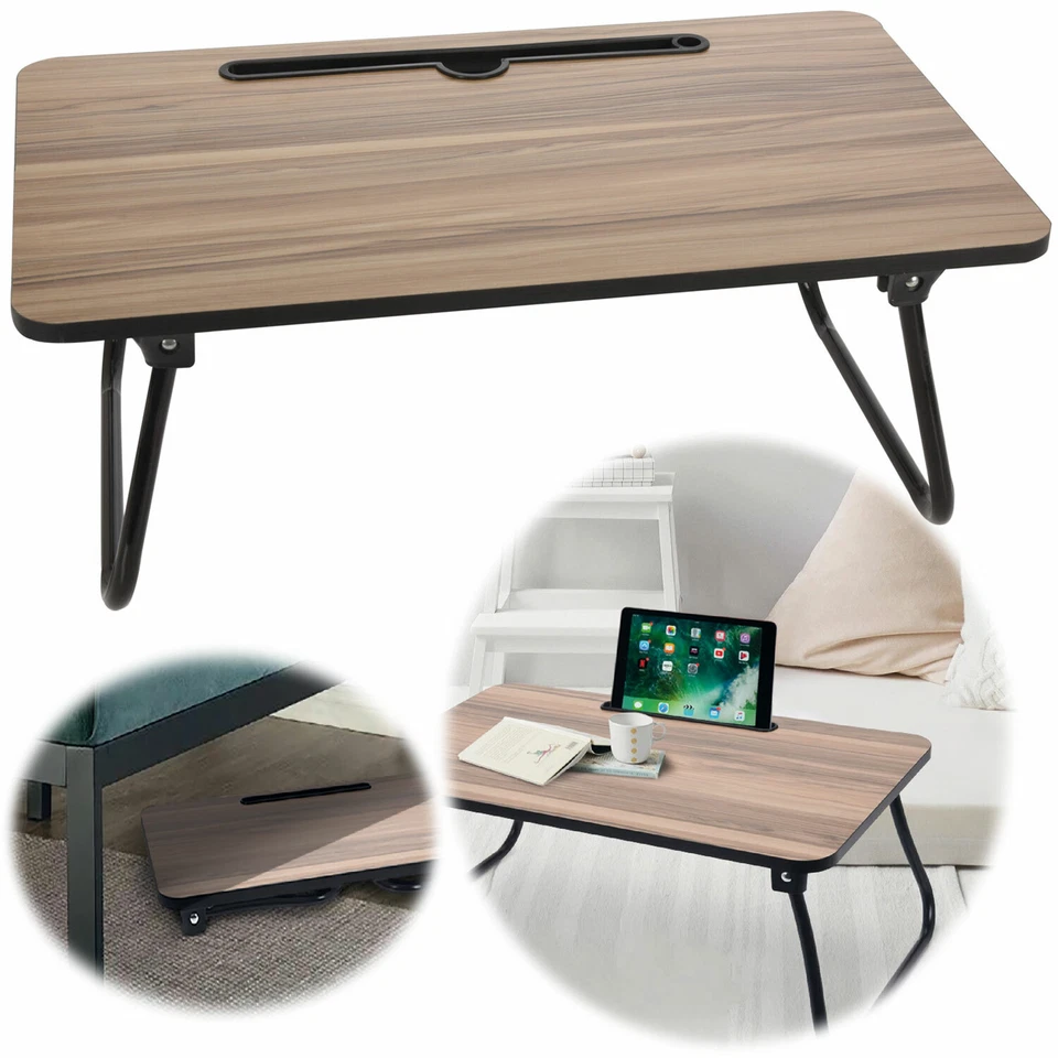 Holz Laptoptisch Betttablett 53x30cm 4 Füsse Frühstückstablett Serviertablett