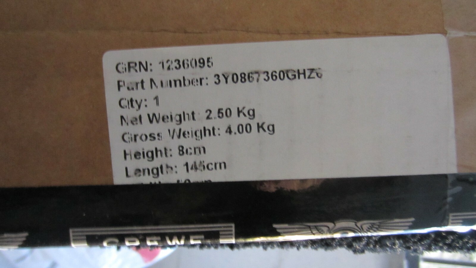 Bentley LUGGAGE COMPARTMENT TRIM 3Y0867360GHZ6
