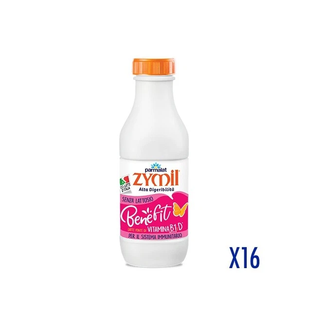 Parmalat Zymil Latte Benefit Vitamine Senza Lattosio 1000 ml 16 bottiglie Box