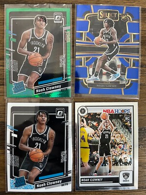 Noah Clowney Lot of 4 San Antonio Spurs RC ROOKIE Green Prizm Mosaic Optic Selec
