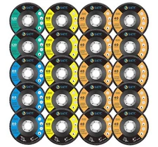 S SATC 20PCS Flap Discs 4-1/2" for Grinder 40/60/80/120 Grit Flap Disc T29 4.5in