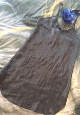 Vintage Intimate Affair California Nightie Nightgown Black Silky Satin Lingerie