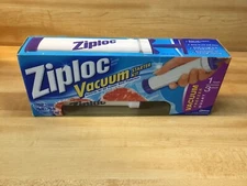 Ziploc Vacuum Pump Starter Kit with  1 pump & 3 Quart Size Freezer Bags (sealed)