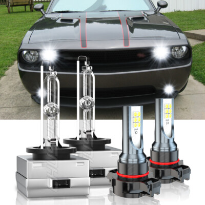 For Dodge Challenger 2011-2014 D1S Xenon HID Headlight + 5202 LED Fog Light Bulb