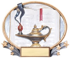 8"x7" Lamp of Knowledge Plaque Personalized Free