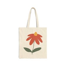Floral Cotton Canvas Tote Bag, Eco-Friendly Shopping Bag, Flower Market Tote,