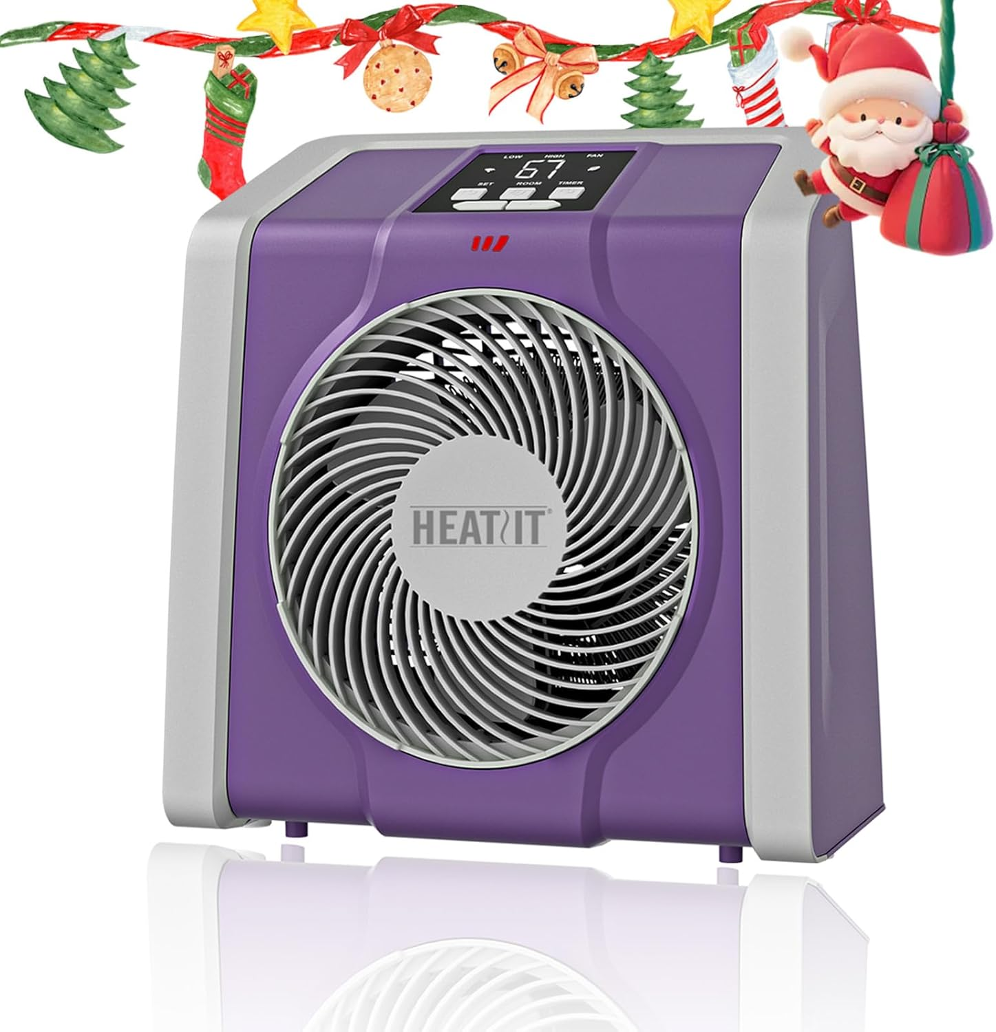 Space Heater for Indoor, Digital Display with Thermostat, 1-12H Timer, Fan Mode,-image