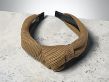Brown Wide Textured Fabric Fashion Headband w/ Knot