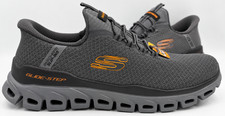 Skechers Mens Slip-Ins Glide Step Noxus Charcoal/Orange Wide Size:10.5 170F